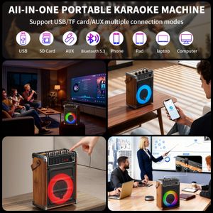 JYX Karaoke Machine – Portable Wooden Speaker with Microphone