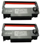 Package of Two SNBC BTP-M280A, BTP-M280D and BTP-M300 Receipt Printer Ribbon, Black and Red, Compatible