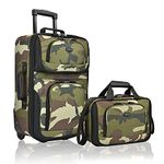 U.S. Traveler Rio Rugged Fabric Expandable Carry-on Luggage Set, Camouflage, Set, Rio Lightweight Carry-on Suitcase 20" Softside Expandable Design, Durable, Business and Travel