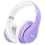 Uliptz Wireless Bluetooth Headphones, 65H Playtime Over Ear Headphones with Microphone, 6EQ Sound Modes Wireless Headphones, Foldable Bluetooth 5.3 Headphones for Travel/Office/PC (Purple)