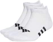 adidas Performance Cushioned Low Socks 3 Pairs, White/White/White, Medium