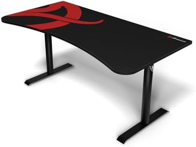 Arozzi Arena Gaming Desk 63" Wide, Ultrawide Curved Gaming and Office Desk, Large Gaming Desk with Custom Monitor Mount & Cable Management Under Desk (Black)