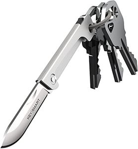 KeySmart Mini Knife - Keychain Pocket Knife, Compact Retractable Folding Safe Box Cutter with Stainless Steel, Add-On Accessory (Silver)