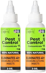 Nature's Dome Indoor Bug Spray 2 Pack – Natural Pet & Kid-Safe Pest Control Concentrate with Essential Oils – Roach, Spider, Flea, Mosquito & Ant Killer – Safe for Home & Outdoor Use, 2 oz Each
