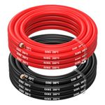 MMOBIEL 6 AWG Electrical Silicone Wire - 6 Gauge (13,3mm²) Tinned Copper Cable - 2 Separate Wires Red & Black Each 2,5 m / 8.2 ft for Refrigerators, Air Conditioners, Car Battery, Welding Battery