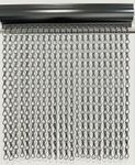 Grey Aluminium Chain Curtain Metal Door Curtain Insect Or Fly Screen - Extra Wide - 120cm x 210cm - Matching Grey Header Rail