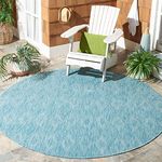 Safavieh CY8522-37122-5R Courtyard Collection CY8522-3712 Aqua Area (5'3" Round) Rug,