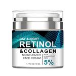 Advanced Retinol Collagen Cream for Face with 5% Hyaluronic Acid Anti-Aging Retinol Cream Anti-Wrinkle Reduce Fine Lines Lifting and Firming Cream 24-Hour Facial Care Suitable For Most Skin Types 50ml