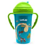 LuvLap Tiny Giffy Sippy Cup, Silicone Straw, BPA Free, 300 ml 18m+ (Green)