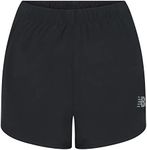 New Balance Core 3 inch 2 In 1 Woven Short, Women, Black, 8-10 (M)