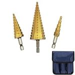 3 Pcs Step Drill Bit Metal Drill Bit Auger Drill Bit Cone Cutter Hex Shank Cone Cutter Cone Cutter Drill Bit Universal Hex Shank Centre Drill Bits Hex Shank Firewood Drill Bit Splitter Wood Splitting