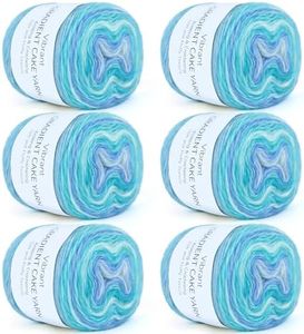 Aeelike Gradient Yarn for Crocheting, 6 Skeins Cake Yarns Fairyland Yarn 100g (3.52 oz) 245m (267 Yards) # 3 Light Weight, Super Soft Ombré Yarns for Making Colorful Crafts, Blue Green Gradient