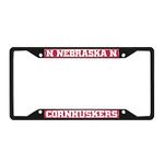FANMATS 31269 Nebraska Cornhuskers Metal License Plate Frame Black Finish
