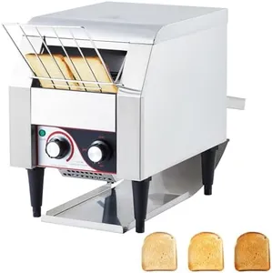 MERXENG Commercial Toaster Conveyor 450 Slices/H Heavy Duty Industrial Conveyor Toaster Stainless Steel Electric Oven with Dual Heating Tube 7-speed Adjustments for Bagel Croissant Bakery Cafe