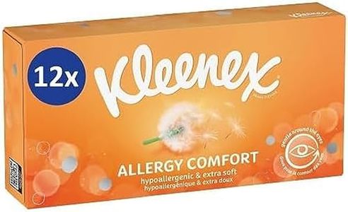 KLEENEX - Mouchoirs boîte Allergy Comfort (12 boîtes de 56 mouchoirs) - apporte un plus grand confort en cas de symptômes d’allergie - Fabriqué en France
