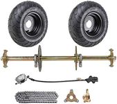 WPHMOTO 1" x 32" Live Axle Kit with 13x5.00-6 Wheels Tires Rim and Chain Sprocket Brake Master Cylinder for Go Kart Quad Trike Golf Carts