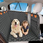 FURROOM Dog Car Seat Cover for Back Seat Hard Bottom- Holds 400LBS Back Seat Extender 100% Waterproof Non-Slip Scratch Resistant Dog Hammock for Car SUVs Truck, Universal Size -Black