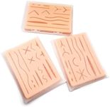 Carrotmiss Upgraded Suture Pad (3Pcs and a box)has 3 Layers of Silicone and Various Wound Shapes，Hard to Tear or Break。Gifts for Medical Students，Suture Pads Perfect the Suture Kit，Suture Practice Pad