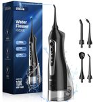 Miklife Water flosser Cordless, Dental Flossers USB Rechargable Teeth Flosser, Professional Electric Portable Oral Irrigator with 3 Modes Black For Teeth Cleaning