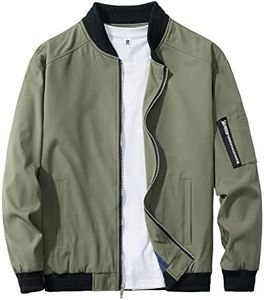 URBANFIND Men's Slim Fit Lightweight Sportswear Jacket Casual Bomber Jacket, Avocado Green, X-Large