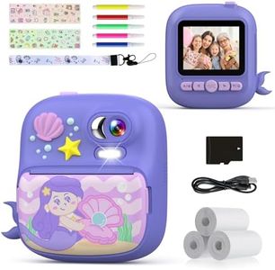 Kids Camera Instant Print, Camera for Kids with Printing Photo Paper, Toys for Girls Aged 3-14, Toddler Digital Camera for 4 5 6 7 8 9 10 11 12 Years Old (Purple)