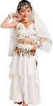 Astage Kids Belly Dance Costume Dress Set White X-Small(Unders 6 Years)