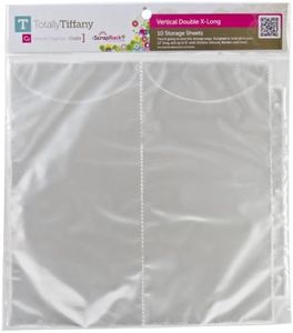 Totally-Tiffany Scrap Rack Basic Storage Pages, Vertical Double, 10-Pack, White