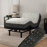 Blissful Nights e5 Adjustable Bed Frame with Head Tilt + 12" Copper Gel Infused Mattress, Massage, Anti-Snore, Zero Gravity, USB Ports, Nightlight, Phone App, Wireless Remote (Twin XL)