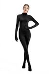 Full Bodysuit Womens Costume Without Hood Lycra Spandex Stretch Zentai Unitard Body Suit (Medium, Black)