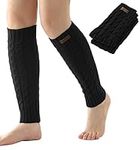 Leg Warmers for Women - Cable Knit Leg Warmers - Knitted Ankle Warmers - Winter Boot Cuffs for Women - Warm Calf Leg Warmers, Black, OSFM