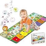 Rodzon Toys for 1-4 Year Old Boys Girls, Musical Play Mat with 9 Piano Keyboard, Piano Dance Mat Built in 19 Sounds & Recording Function for Toddlers Infant Kids Birthday Gifts Present Early Education