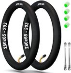 11"x2.6"-8" (280x65-203 mm) Inner Tube with 45° Angled Valve 2-Pack for Baby Strollers and Kid Bikes Compatible with Scooter, E-Scooter, Tricycle, Bicycle Trailer - Mounting Levers Included