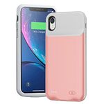 Battery Case for iPhone XR, Full Encircle 7000mAh Ultra-Slim Rechargeable Smart Portable Charging Cover Extended Battery Pack Compatible with iPhone XR (6.1 inch) Charger Case Support Carplay-Pink