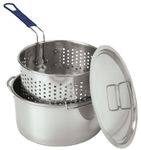 Bayou Classic 1150, 14-Qt. Stainless Deep Fryer, Perforated Basket with Cool Touch Handle