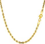 Jewelry Affairs 14K Yellow Gold Filled Solid Rope Chain Necklace, 3.2mm