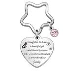 QMVMV Daughter in Law Gifts Daughter-in-Law Keyring Christmas Birthday Wedding Gift for Daughter in Law