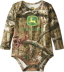 John Deere Baby Boys' Newborn Long Sleeve Trademark Bodyshirt Mossy Oak - Brown - 3-6 Months