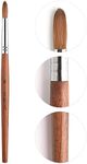 KADS Pure Kolinsky Hair Bristles Acrylic Nail Brush Oval Crimped Shaped RedWood Handle Professional Salon Quality (8#)