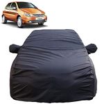 Autofact Waterproof Car Body Cover Compatible with Tata Indica V2 (2003 to 2013) with Mirror Pockets, 4 x 4 American Matty, Long Lasting Strong Durable Material, Grey Color