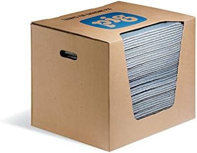 New Pig Super Absorbent Mat Pads in Dispenser Box | 50 Oil Spill Mats | 15" x 19" Perforated Pads | Each Pad Absorbs 43 oz | Total Absorbency is 17 Gallons | Heavyweight | PMB30127