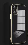 Erams Online for Samsung Galaxy M31s Plating Square Gold Frame Phone Case Luxury Soft Silicone Back Cover (for Samsung Galaxy M31s (Black)