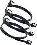 ELifeApply SATA Cables, Sata III 6.0 Gbps Cable 90 Degree Right Angle Data Cable 7 Pin with Locking Latch 18Inch for SATA HDD, SSD, CD Driver etc(3 pack)