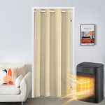 SK Studio Doorway Curtain Blackout Closet Curtains Thermal Insulated Privacy Grommet Door Curtains for Room Divider, Hallway, Window Beige, 59" W x 79" H