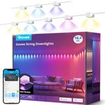 Govee RGBIC String Downlights, Smart LED String Lights Works with Alexa, Wi-Fi Colour Changing Indoor Wall Light Fixture for Party, Daily Lighting, 5m with 25 LEDs, Music Sync, White