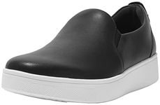 Fitflop Women's Rally Leather Slip On Skate Sneakers, Black, 5 UK