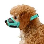 Dog Muzzle for Small Dog Puppy Muzzle to Prevent Biting Barking Licking Wound, Soft Nylon Muzzle for Dogs, Adjustable Breathable Mesh Small Dog Muzzle Allows Panting Drinking (Green, XS)