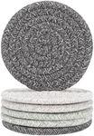 Absorbent Coasters for Drinks Set of 6, Woven Coaster Set, Soft Washable Drink Coasters,Small Cute Braided Placemats (3colors)