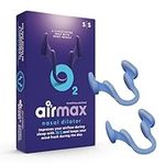 Airmax Nasal Dilator - Anti snoring Devices - Nose Dilator, Sleep aid and Snore Stopper - Breathe Right Through The Nose - Snoring aids for Men and Women - 4 Months Relief - 2 Pack - Small Blue