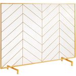 VEVOR Fireplace Screen Single Panel, Sturdy Iron Mesh Fireplace Screen, 38.6"(L) x29.8(H) Spark Guard Cover, Simple Installation, Free Standing Fire Fence Grate for Living Room Home Decor Modern