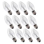 15WE12 15 Watt Light Bulbs for Scentsy Plug-in Nightlight Wax Warmer C7 Replacement Bulbs with E12 Base 15W 120 Volt, 12 Packs